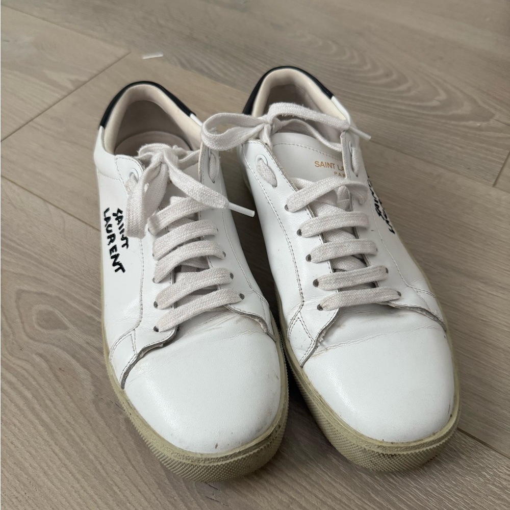 Saint Laurent White Leather Sneakers